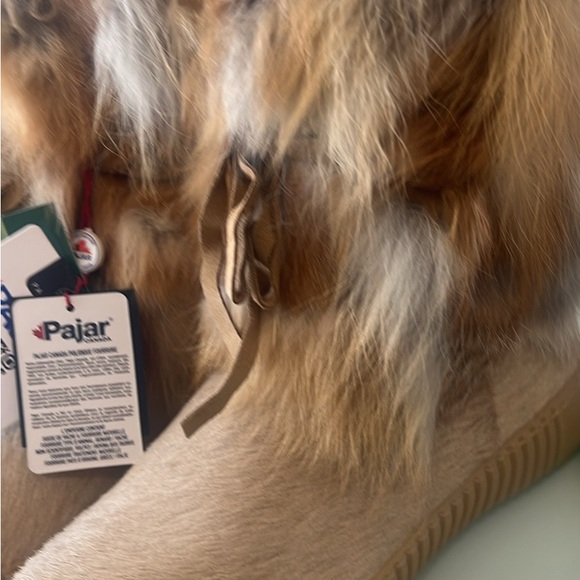 Pajar Tan Faux Fur Trim Lace-Up Ankle Boots - Picture 3 of 7